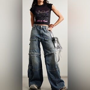 BALENCIAGA City of Angels cropped printed stretch-cotton jersey T-shirt i